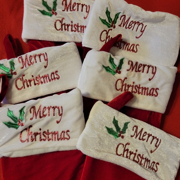 6 " Merry Christmas" Full Size Stockings - Picture 3 of 3